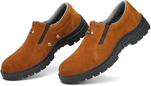 スリッポンタイプ安全靴作業靴厨房靴コックシューズメンズ鋼製先芯入りサイドゴアカジュアルシューズ超軽量通気性滑り止め耐滑耐磨耗踏み抜き防止溶接工事現場セーフティーシューズイ