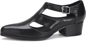 身長アップ サンダル ビジネスサンダル 本革 メンズ レザーサンダル 小さいサイズ ストラップ ポインテッドトゥ コンフォート 吸汗 涼しい 軽量 通気 ファッション 紳士用 外履き 通勤 旅行