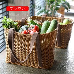 ワンハンドル ピクニックバスケット かごバッグ ストレージ 買い物かご 市場かご ピクニック バスケット パープル 持ち手 XL カゴ 籠バッグ 収納 おもちゃ収納 小物入れ おしゃれ アジアン