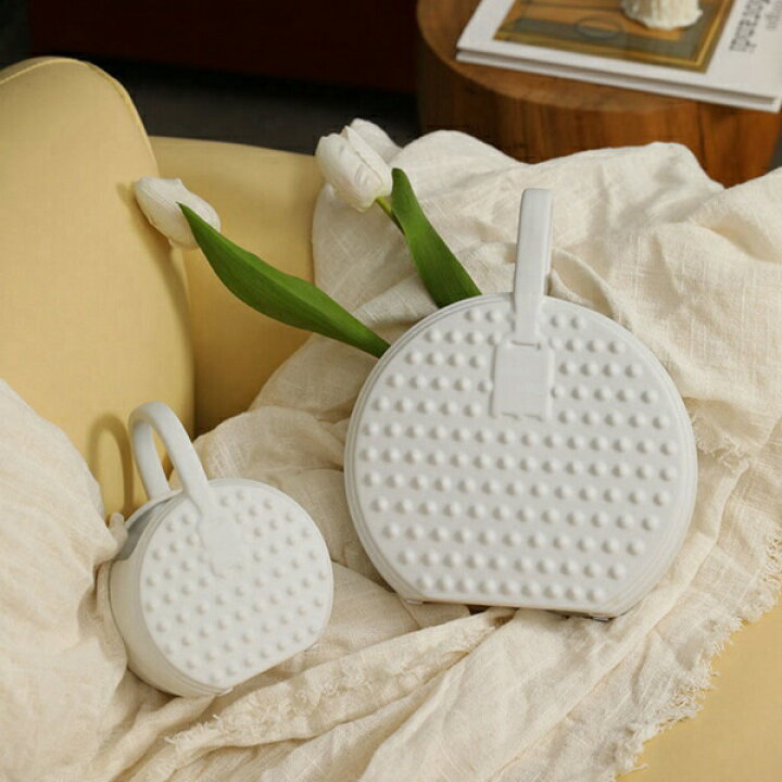 楽天市場】花瓶 手提げ袋 ins風 バッグ型 白い 陶磁器 セラミック 陶芸 