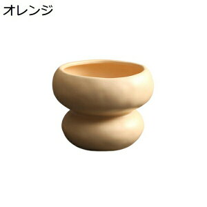 大口径花瓶 クリーム色 セラミック 陶磁器 陶芸 花立て 華瓶 花器 花入れ 花生け 置物 飾り 装飾品 北欧風 ins 客間 リビングルーム 茶室 テーブル ミニマリズム