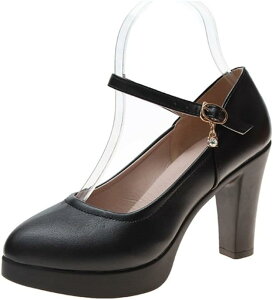 パンプス 痛くない 歩きやすい 走れる ストラップ ハイヒール 太めヒール 厚底パンプス アンクルストラップ 黒 ブラック 白 ホワイト 結婚式 卒業式 入学式 パーティー パンプス 脱げない 大
