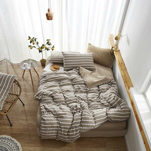 綿100% 北欧風 寝具カバー ベッドカバー 布団カバー 3点 4点セット シングル 色 セミダブル チェック ストライプ ギンガムチェック ボックスシーツ ナチュラル 洗いざらし加工 さらりとした肌
