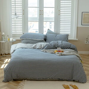 綿100% 1.5m 北欧風 寝具カバー ベッドカバー 布団カバー 3点 4点セット シングル セミダブル ストライプ ギンガムストライプ ボックスシーツ ナチュラル 洗いざらし加工 フラットシーツ