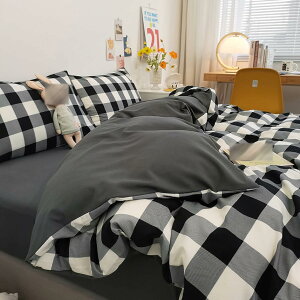綿100% 北欧風 寝具カバー ベッドカバー 布団カバー 3点 4点セット シングル セミダブル チェック ストライプ ギンガムチェック ボックスシーツ 色 ナチュラル 1.5mA1 洗いざらし加工