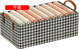 収納バスケット 洗濯かご 取っ手付き ランドリー 千鳥 収納ケース 大容量収納ボックス 衣類収納 防塵 防湿 無臭 不織布 高耐久性 折りたたみ
