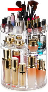 メイクボックス コスメ収納 360回転 化粧品収納ボックス アクセサリーケース 小物入れ 大容量 アクリル おしゃれ 仕切り プレゼント