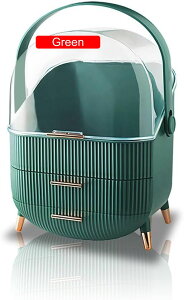 コスメ収納 防水防塵 メイクボックス 持ち運び 化粧品収納ボックス 大容量 おしゃれ 化粧品 収納 卓上 透明カバー ケースカバー立ち可能 3段式 メイク収納 引き出し 整理簡単 小物入れ 多機