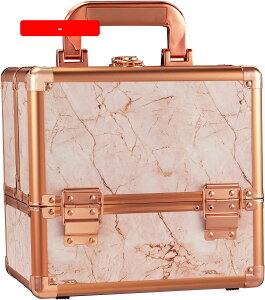 メイクボックス 大容量 コスメボックス 鏡付き 3段トレー 化粧箱 ネイル収納 メイク道具 化粧品収納ボックス 鍵付き 化粧ボックス クリスマスプレゼント (ゴールド 大理石)