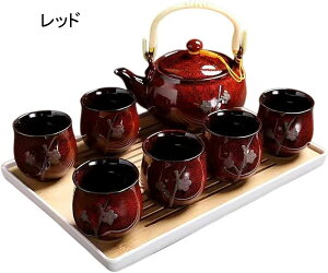 茶器セット 陶器 ティーセット 8点セット 和風 急須 クラシック磁器茶具 湯呑み 茶托 茶器セット ティーポット 土瓶 茶こし付 茶碗 茶器揃 プレゼント 自宅用 茶道 おしゃれ