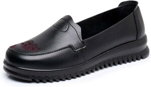 高齢者 靴 レディース シニアシューズ 通気性 快適 履きやすい 疲れにくい 滑り止め 介護シューズ 婦人靴 脱ぎ履き簡単 幅広 カジュアル 外履き 敬老の日 レトロ 刺繍 花柄 黒 プレゼント 大