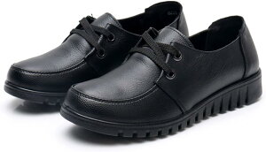 婦人靴 履きやすい 高齢者 上品 牛革 ブラック 春秋 臭くならない 軽量 柔らか 疲れにくい 滑りにくい レースアップ 介護シューズ 幅広 カジュアル 外履き 通勤 母の日 ギフト 大きいサイズ 2