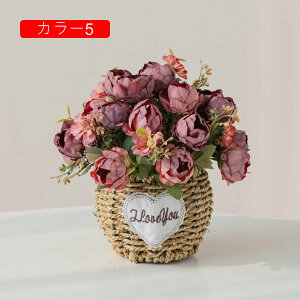 造花 インテリア 花かご付き 枯れない花 ミニ 鉢植え 盆栽 本物にそっくり おしゃれ 美しい 飾り 撮影 プレゼント お祝いに 結婚式 誕生日 リビング ベランダ 玄関 喫茶店 フラワー 置物 観葉
