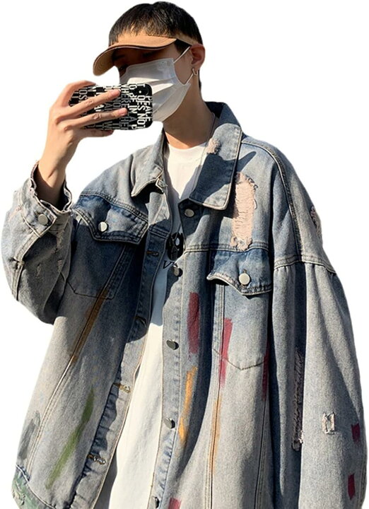 楽天市場】ダメージ加工 デニムジャケット ジャン メンズ 春秋 防風 