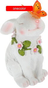 ラヴィット 1 セット ソーラーライトの装飾 ソーラー芝生ランプ ソーラーヤードライト イースターバニー像 庭の動物の置物 ソーラーランドスケープライト ウサギ 装飾品 樹脂