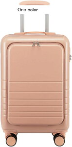 スーツケース キャリーケース 60L フロントオープン キャリーバッグ フロントポケット ファスナー式 超軽量 大型 耐衝撃 静音 ダブルキャスター 360度回転 人気 ビジネス 旅行 出張 ピンク