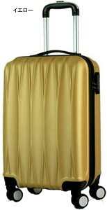 スーツケース キャリーケース 機内持ち込み 35L キャリーバッグ ファスナー式 超軽量 小型 耐衝撃 静音 ダブルキャスター 360度回転 おしゃれ ビジネス 旅行 出張 イエロー Sサイズ(1-3