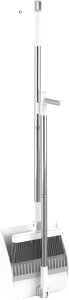 ほうき ちりとり セット 立て式掃除セット 室内 屋外 80°回転可能 折り畳み式 長柄箒 塵取り 2点セット 自立式 床掃除 組み立て簡単 収納便利 省スペース ベランダ 玄関 ガーデニング 庭 美