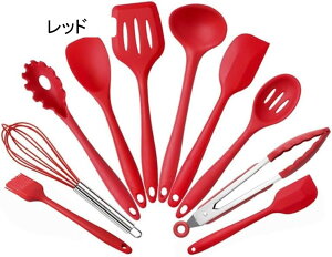 キッチンツールセット シリコン 調理器具 耐熱性製菓器具 ツール セットフライ返し おたま トング ヘラ トング 泡立て器 ブラシ スパチュラ ケーキ 泡立て器 調理道具 ベーキング (ブラック