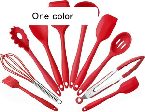 キッチンツールセット 10点セット シリコン 調理器具 耐熱シリコン製菓器具 調理器具 フライ返し おたま トング ヘラ トング 泡立て器 ブラシ スパチュラ パスタサーバー 清潔で便利です 収