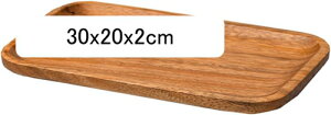 トレー 木製トレー お盆 木のトレー 天然木製 北欧 おしゃれ 天然木 木製 持ちやすい カフェ ナチュラル トレイ 茶道具 お盆 お膳 収納 便利 業務用 家庭用 無地 長方形(30x20x2cm)