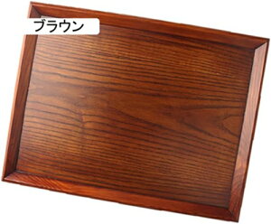 トレー おしゃれ トレイ 木製 お盆 大きい 北欧 36cm (ブラウン)