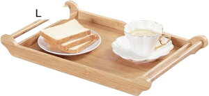 木製トレー ランチトレー ウッドトレイ おしゃれ 天然竹木製 ハンドル付き 和風 厚手 四角型 シンプル ほぞ継ぎの職人技 頑丈 多機能 定食盆 小物置き スタッキング 収納 省スペース お菓子