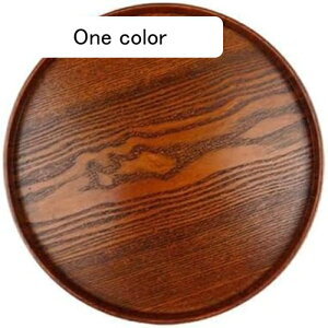 木製トレー おしゃれ お盆 トレイ 丸型 ランチョン トレー 丸盆 丸トレー ナチュラルスタックトレー 漆塗り 茶道具 カフェトレー 定食盆 業務用 家庭用 茶色 (27*2cm)