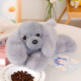リアルぬいぐるみ ワンちゃん 本物そっくり 犬縫いぐるみ トイプードル 添い寝枕 おもちゃ だきまくら 人形 癒される 柔らかい サプライズ シミュレーション お誕生日 店飾り 置物 プレゼント グレ