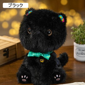 猫ぬいぐるみ 抱き枕 寝枕 萌え萌え フワフワ 猫人形 柔らかい コンフォート 家族 友達 子供 お祝い 誕生日 クリスマス プレゼント ブラック 25cm