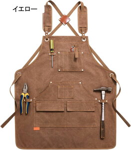 エプロン メンズ レディース 兼用アウトドア 作業用アウトドア エプロン メンズ キャンプ 作業 DIY 職人 シェフ ワークエプロン 前掛け 厚手 キャンバス One Size Grey