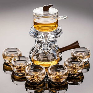 ティーポット 急須 湯呑み セット 耐熱ガラス 茶海 自動的 ティーセット 茶器セット 工夫茶器 茶こし付き 茶碗 蓋碗 中国茶器 おしゃれ 業務用 来客用 家庭用 湯飲み茶碗 煎茶器セット 番茶