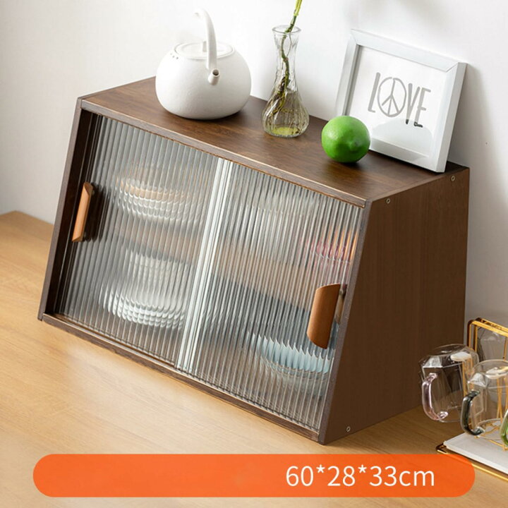 楽天市場】ミニ食器棚 卓上食器棚 透明 カップボード 60*28*33cm 上 
