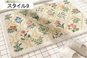 バスマット お風呂マット 足ふきマット ソフト 玄関マット 厚い 吸水速乾 滑り止め ふわふわ 50*80cm 洗える 丸洗い可能 花柄 半円形 足ふき マイクロファイバー 吸水マット 洗面所 脱衣所