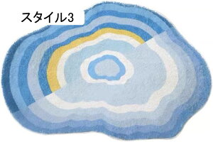 チェアマット 床保護マット 北欧風 雲柄 椅子マット ズレない キズ防止 フローリングマット 80*160cm 円形マット 高密度マイクロファイバー生地使用 丸洗いOK オールシーズン快適に使用 防音