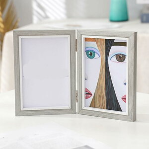 フレーム L判 4面 フォトフレーム おしゃれ フォトフレーム 壁掛け 記念 シンプル 写真立て ナチュラル かわいい 縦横 グレー ホワイト 卓上 プレゼント 10*15cmD ギフト 出産祝い 写