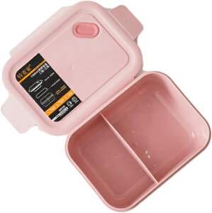 弁当箱 1段 ピンク(2仕切り) 女性 大容量 お弁当箱 ランチボックス 1200ml*4 汁漏れしにくい 漏れ防止 一段 スプーン 箸付き 仕切り付き ふわっと盛れる 丈夫加工 保存容器 作り置き