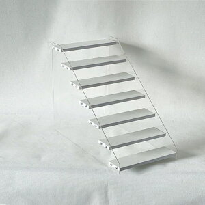 階段式 陳列棚 ディスプレイケース デスク上置棚 ホワイト 木製 フィギュア 多肉 化粧品 香水 雑貨 マグカップ コーヒーカップ 29*38*20 オフィス リビングルーム 卓上シェルフ 収納棚 収