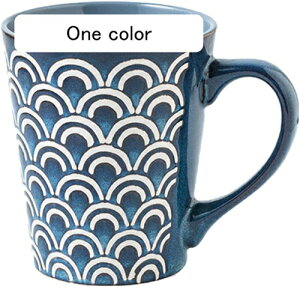 マグカップ おしゃれ 陶器 モダン 可愛い かっこいい 青 コップ 縦縞 渋い 和 和食器 和風 焼き物 美濃焼 土物 コーヒーカップ マグ デザイン ギフト 男性 女性 400ml*2 結婚祝い 内