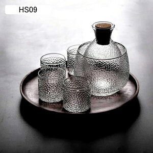 冷酒器 酒器セット 徳利 とっくり ぐい呑み おちょこ お猪口 盃 セット 冷酒耐熱ガラス ガラス徳利セット 冷酒グラス 燗器 熱燗セット ガラス グラス シンプル 温酒用 宴会 花見 居酒屋 家庭