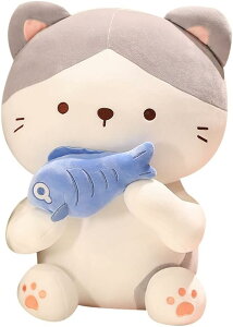 ぬいぐるみ 猫 ネコ 抱き枕 大きい ベッドルーム装飾 やわらかい クリスマス 低反発 寝かしつけ もこもこ ハロウィン 誕生日 プレゼント 可愛い 添い寝 縫い包み 25cm 子供の日 七五三 グレ