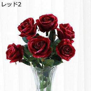 造花 アートフラワー 6本 バラ 本物そっくり 手作り 水やり不要 枯れない花 ブーケ 北欧風 デコレーション 結婚式 インテリア キッチン 玄関飾り オフィス 喫茶店 美