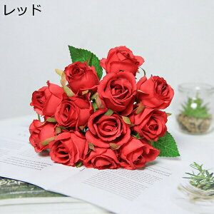 バラ 造花 本物そっくり 光触媒 手作り 水やり不要 枯れない花 デコレーション インテリア キッチン 玄関飾り オフィス 喫茶店 美術館 アートフラワー 撮影 DIY プレ