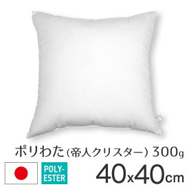 fabrizm ポリエステルわた ヌードクッション 圧縮 40角 40×40cm 帝人クリスター 300g入 日本製 あす楽対応 中材 中身 中芯 背当てクッション クッションカバー用