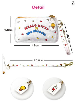 【メール便送料無料】SANRIO/サンリオマムアン×ハローキティコラボミニポーチベンチ本革牛革日本製ハンドメイドかわいいタイキャラクターグッズ小物入れ公式大人