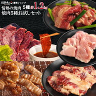 焼き肉 計1.2kg 焼肉5種お試しセット ハラミ カルビ プルコギビーフ テッチャン バーベキュー BBQ 牛肉 …