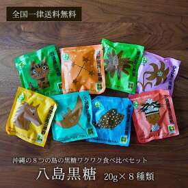 八島黒糖 160g 8つの島の純黒糖 20g×8種入 沖縄産黒糖 送料無料
