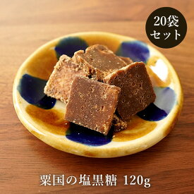 粟国の塩黒糖 120g×20袋 粟国の塩使用 加工黒糖 ミネラル補給 送料無料