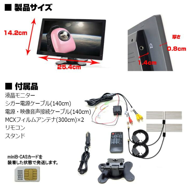 楽天市場】高感度地デジフィルムアンテナ2x2 車載テレビオンダッシュ 