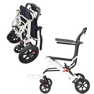 組み立てなし 介助用車椅子 折り畳み式 介護用 介助ブレーキ付き 超軽量コンパクト持ち運びやすい ノーパ…